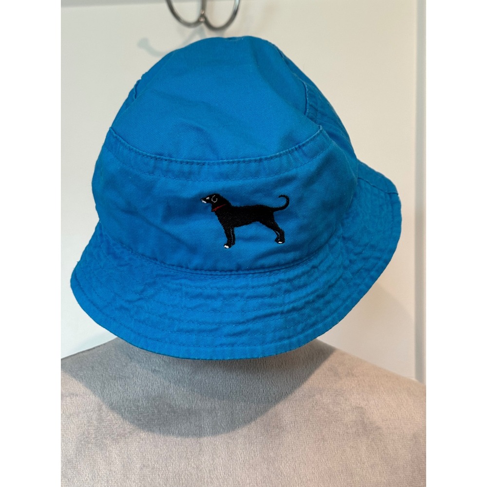 The Black Dog Kids Blue Cotton Embroidered Logo Bucket Hat Size L/XL
